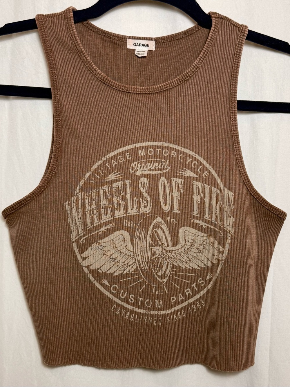 GARAGE Cropped Ribbed Tank